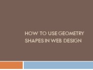 How to Use Geometry Shapes in Web Design