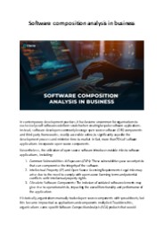Software composition analysis in business