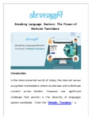 Breaking Language Barriers: The Power of Website Translators