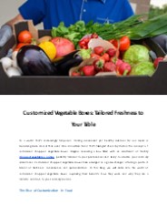 Customized Vegetable Boxes: Tailored Freshness to Your Table