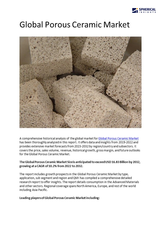 Global Porous Ceramic Market