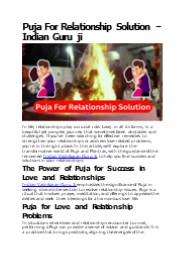 Puja For Relationship Solution - Indian Guru ji