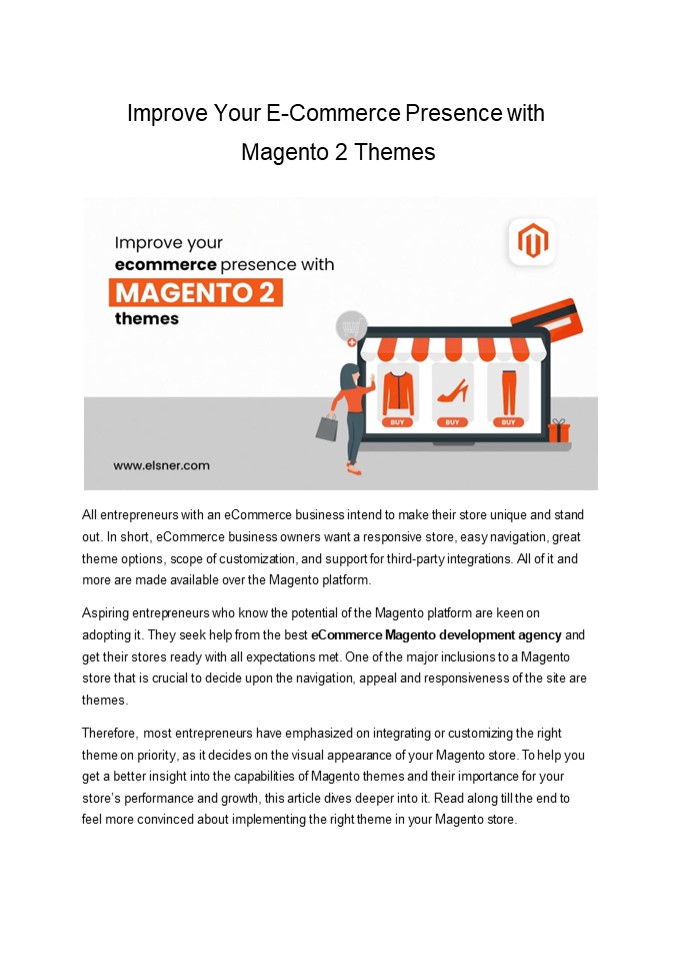 Improve Your E-Commerce Presence with Custom Magento 2 Themes in 2024