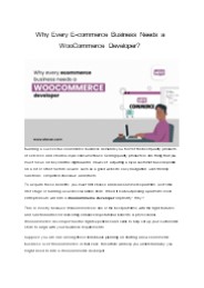 Why Every E-commerce Business Needs a WooCommerce Developer?