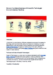 Bakery Machines Near me; Goodlife Technologies