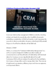 CRM Best Practices for Maximizing Success in 2024