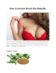 How to Increase Breast Size Naturally