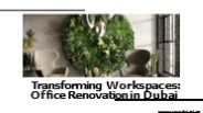 Office Renovation Maintenance Services in Dubai