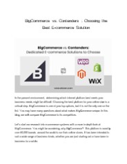 Bigcommerce vs contenders choosing the best e-commerce solution