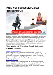 Puja For Successful Career - Indian Guru ji