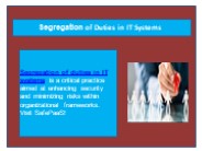 Segregation of Duties in IT Systems