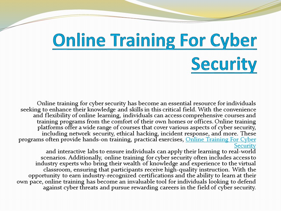 Online Training For Cyber Security