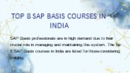 Top 8 SAP BASIS courses in India