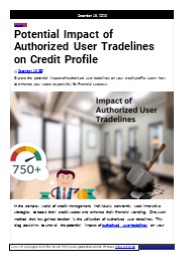 Impact of Authorized User Tradelines on Credit Profile