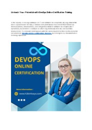 Unleash Your Potential with DevOps Online Certification Training