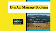 Eva Air Manage Booking
