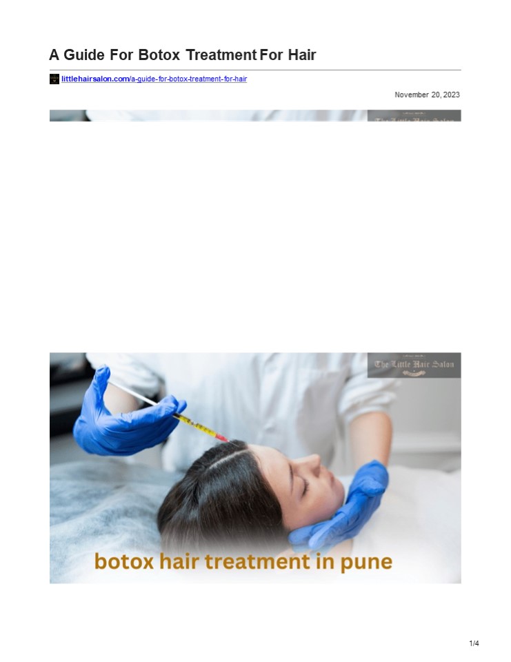 A Guide For Botox Treatment For Hair