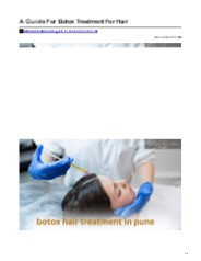 A Guide For Botox Treatment For Hair
