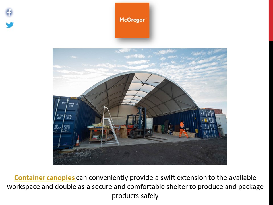 Container canopies and waste bay covers