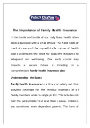 The Importance of Family Health Insurance