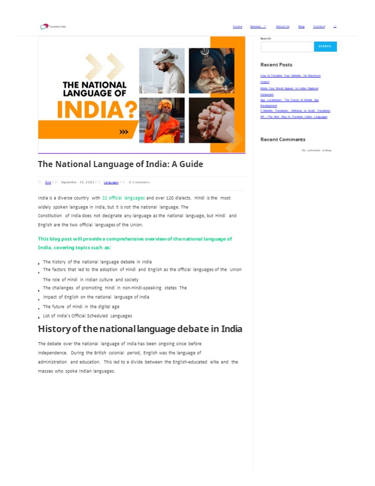 The National Language of India: A Guide