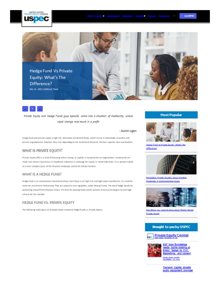 Hedge Fund Vs Private Equity: What's The Difference?