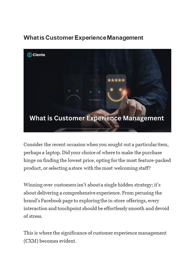 What is Customer Experience Management?