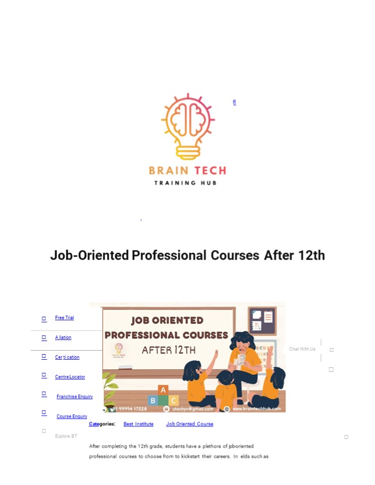 Job-Oriented Professional after 12th