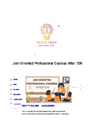 Job-Oriented Professional after 12th