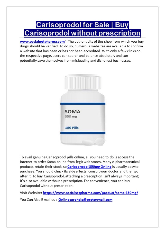 Carisoprodol for Sale | Buy Carisoprodol without prescription 2024