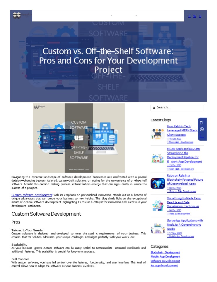 PPT Custom vs. OfftheShelf Software Pros and Cons for Your