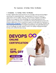 The Importance of DevOps Online Certification