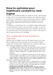 How To Optimize Your Healthcare Content to Rank Higher