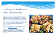 15 Mexican Food Menu Item Descriptions