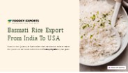 Basmati Rice Export From India To USA