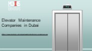 Elevator Maintenance Companies in Dubai