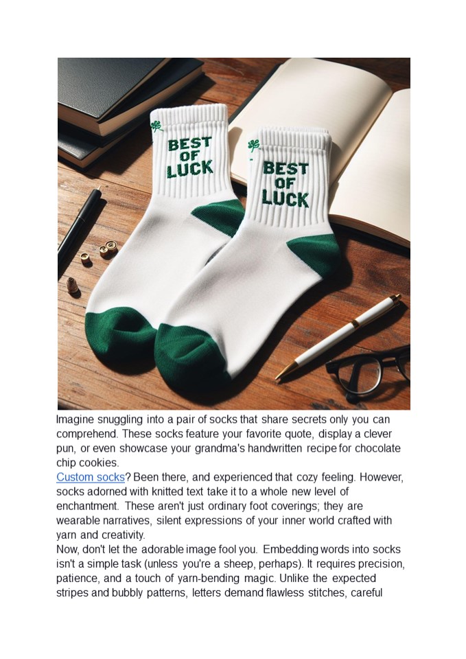 5 tips to successfully knitting text on custom socks