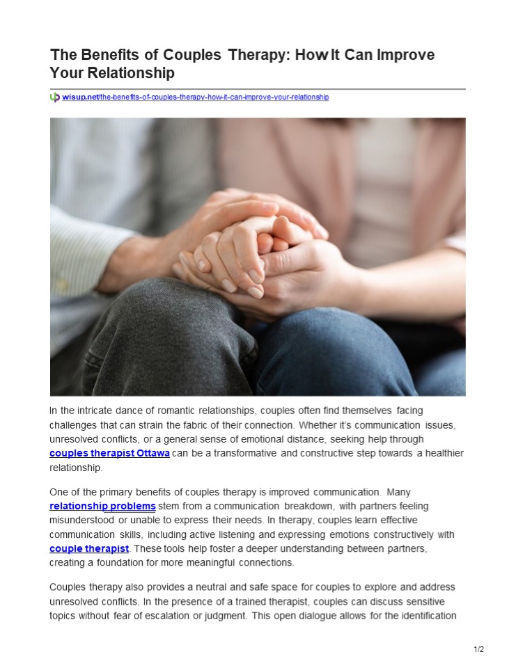 Strengthening Bonds: The Transformative Power of Couples Therapy