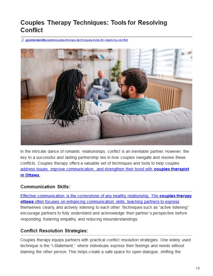 Resolving Together: Mastering Conflict with Couples Therapy Techniques