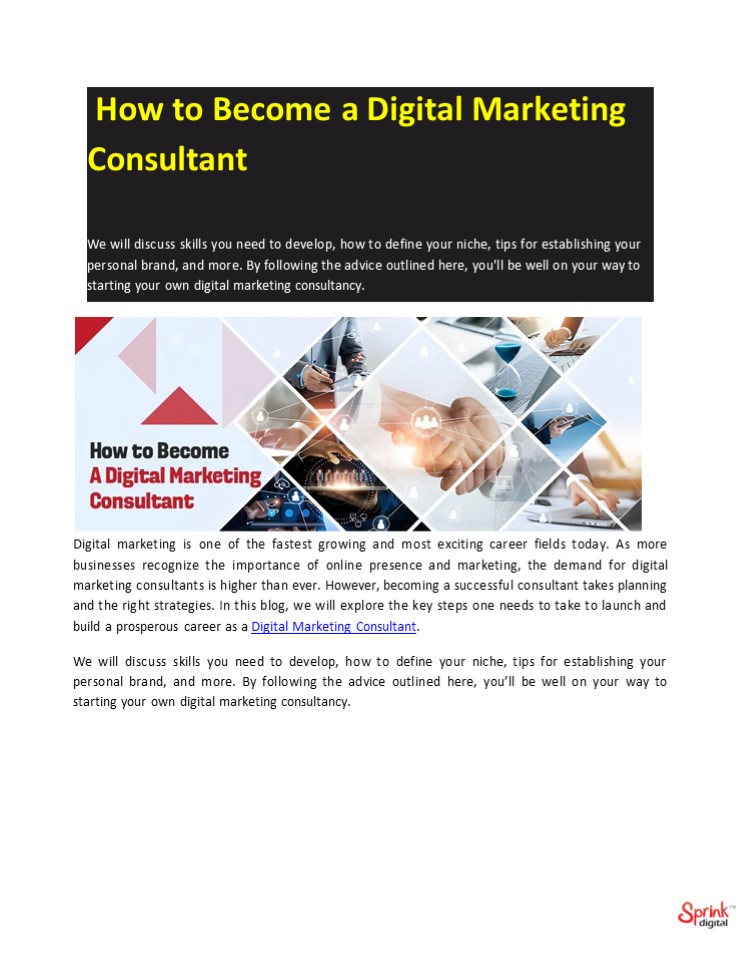 How to Become a Digital Marketing Consultant