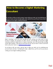 How to Become a Digital Marketing Consultant