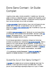 Dons Sans Contact : Un Guide Complet