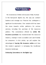 The Convenience of Online Life Insurance Policy Purchase