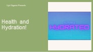 Health and Hydration!