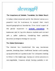 The Importance of Website Translation for Global Reach