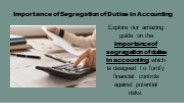 Importance of Segregation of Duties in Accounting