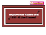 Improve your results with SSC JE Live Classes?