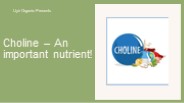 Choline – An important nutrient!