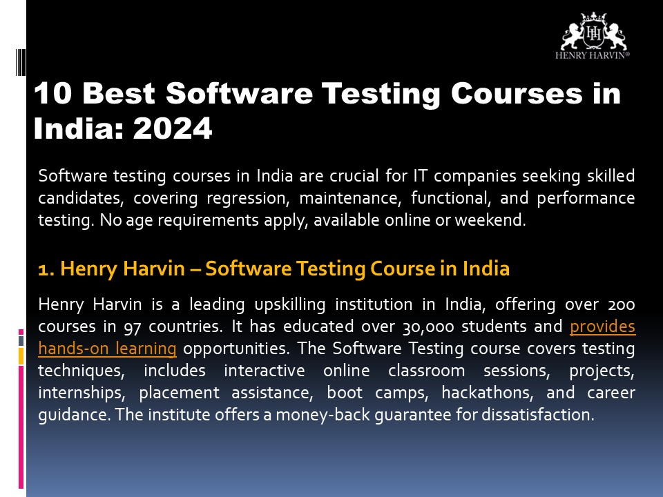 10 Best Software Testing Courses in India: 2024