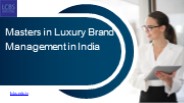 Masters in Luxury Brand Management in India